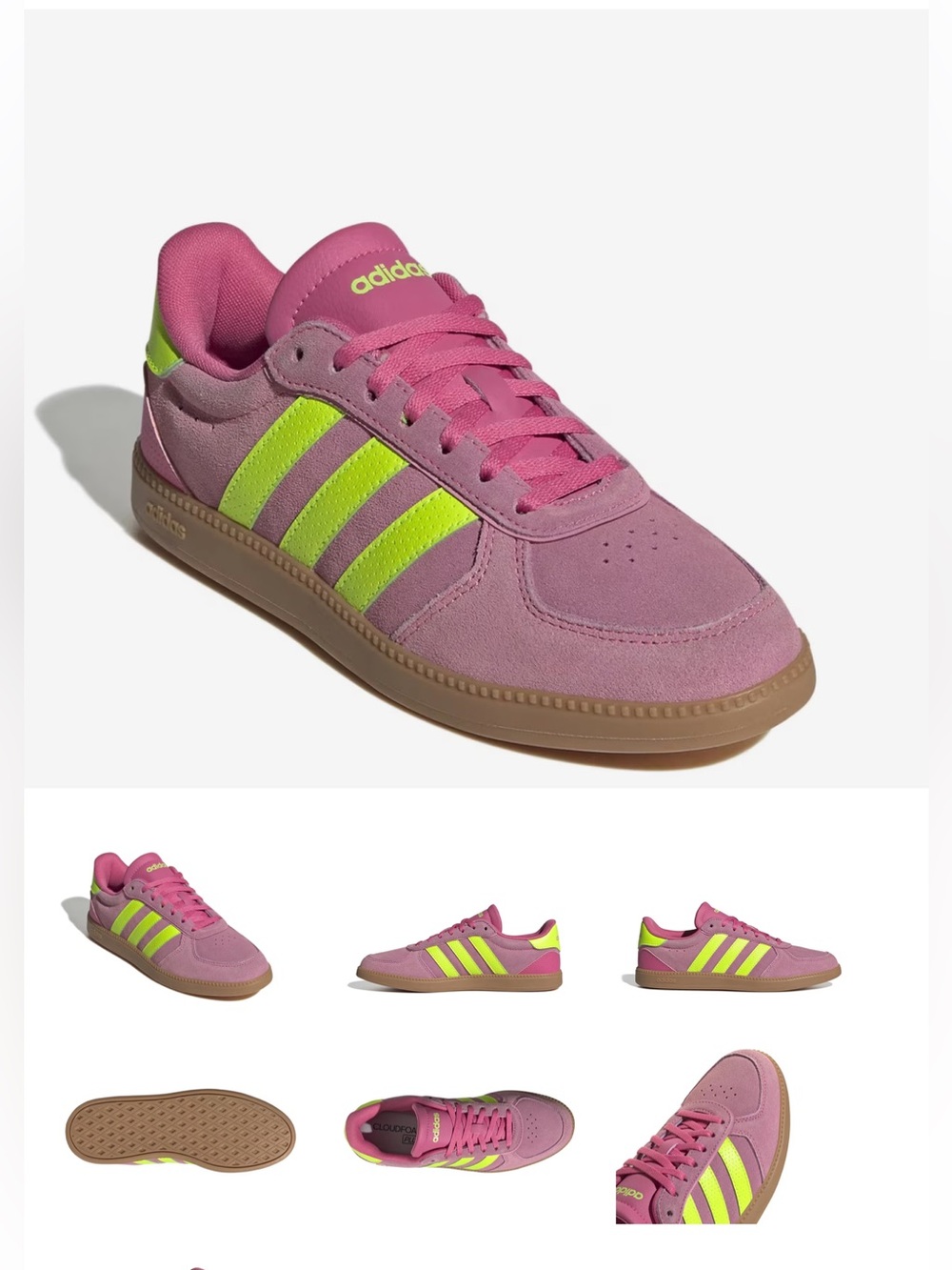 Pink Adidas Breakneck Cloudfoam Sneakers